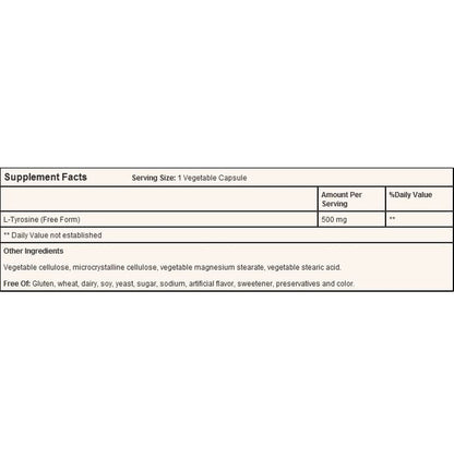 Solgar L-Tyrosine 500mg Vegetable Capsule