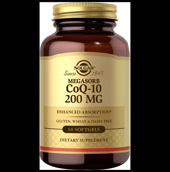 Solgar Megasorb CoQ 10 200mg Softgel | For Healthy Heart & Energy | Gluten & Dairy-Free - Classic Derma