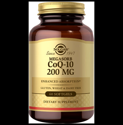 Solgar Megasorb CoQ 10 200mg Softgel | For Healthy Heart & Energy | Gluten & Dairy-Free - Classic Derma
