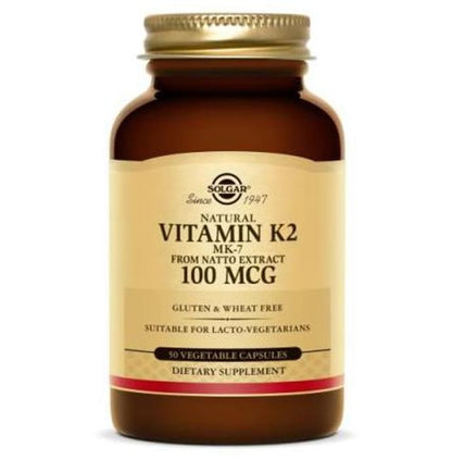 Solgar Natural Vitamin K2 (MK-7) 100mcg Vegetable Capsule - Classic Derma