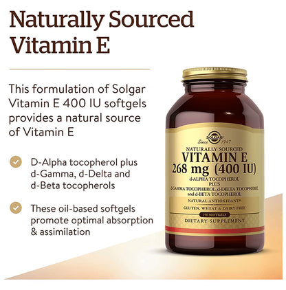 Solgar Naturally Sourced Vitamin E 268mg (400IU) Softgel