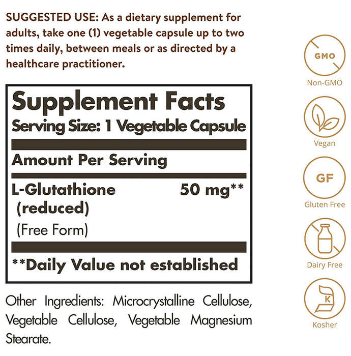 Solgar Reduced L-Glutathione 50mg Vegetable Capsule