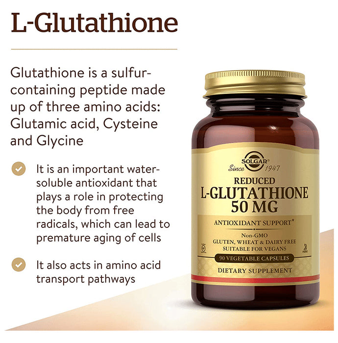 Solgar Reduced L-Glutathione 50mg Vegetable Capsule
