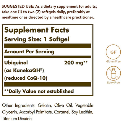 Solgar Ubiquinol Reduced CoQ 10 200mg Softgel