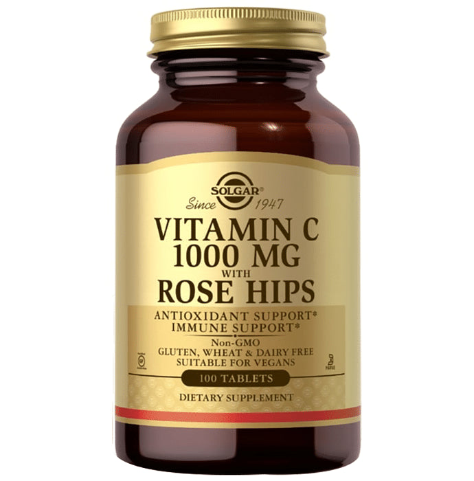Solgar Vitamin C 1000mg with Rose Hips for Antioxidant & Immune Support | Tablet - Classic Derma