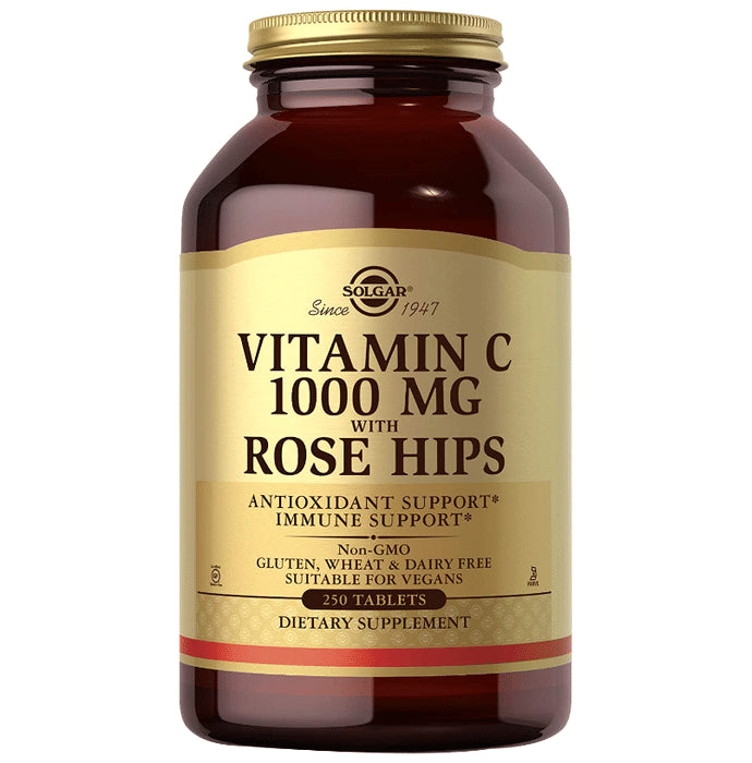 Solgar Vitamin C 1000mg with Rose Hips for Antioxidant & Immune Support | Tablet - Classic Derma