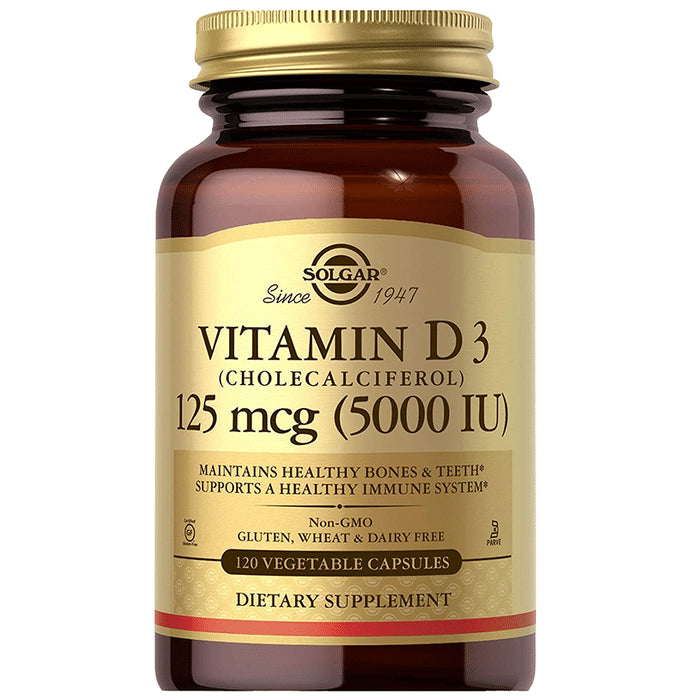 Solgar Vitamin D3 (Cholecalciferol) 5000IU Vegetable Capsule - Classic Derma