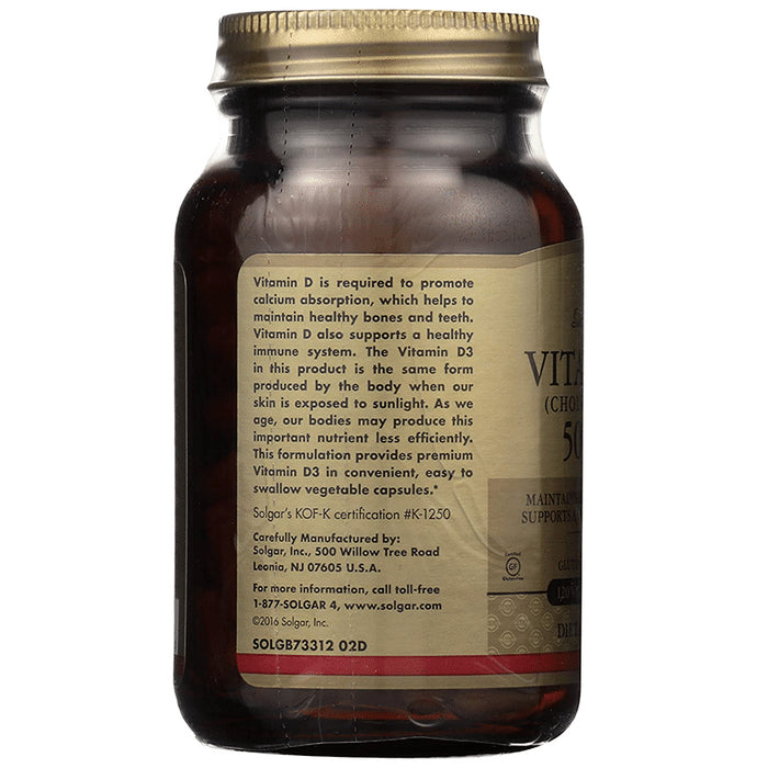 Solgar Vitamin D3 (Cholecalciferol) 5000IU Vegetable Capsule