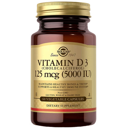 Solgar Vitamin D3 (Cholecalciferol) 5000IU Vegetable Capsule - Classic Derma