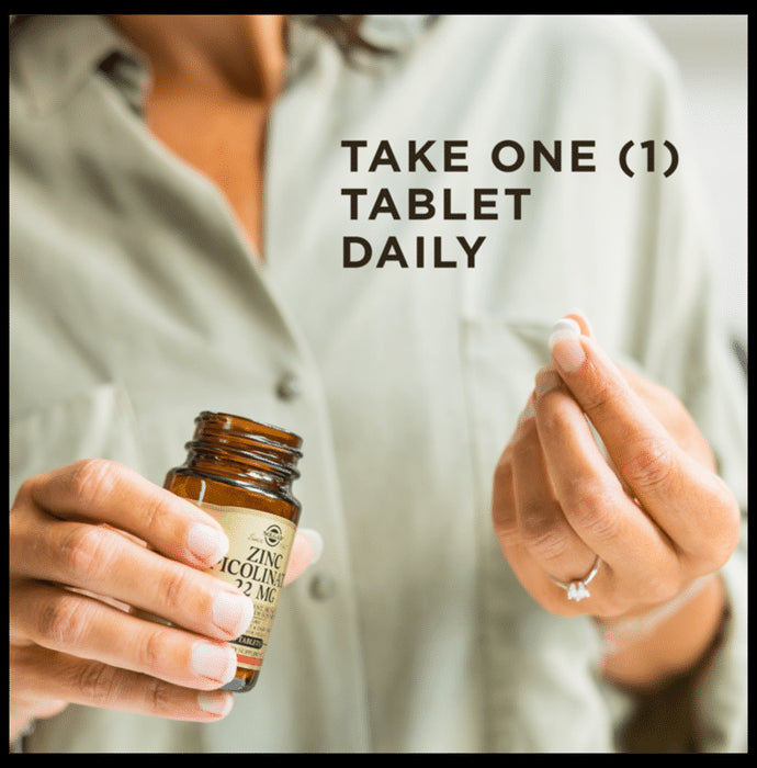 Solgar Zinc Picolinate 22mg with Antioxidants | For Skin & Immune Support | Tablet