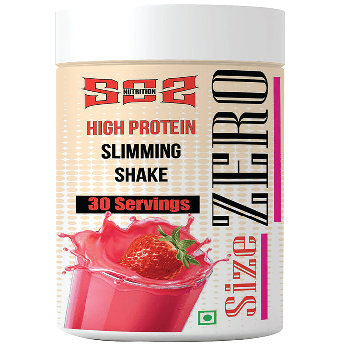 SOS Nutrition Size Zero High Protein Slimming Shake for Women Strawberry Cream - Classic Derma