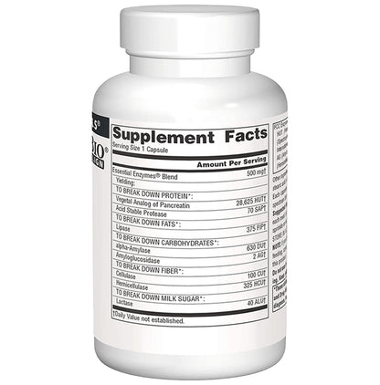 Source Naturals Daily Essential Enzymes Digestive Aid 500mg Capsule