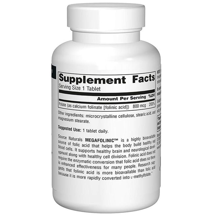 Source Naturals Megafolinic 800mcg Tablet