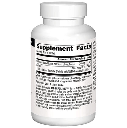 Source Naturals Megafolinic 800mcg Tablet
