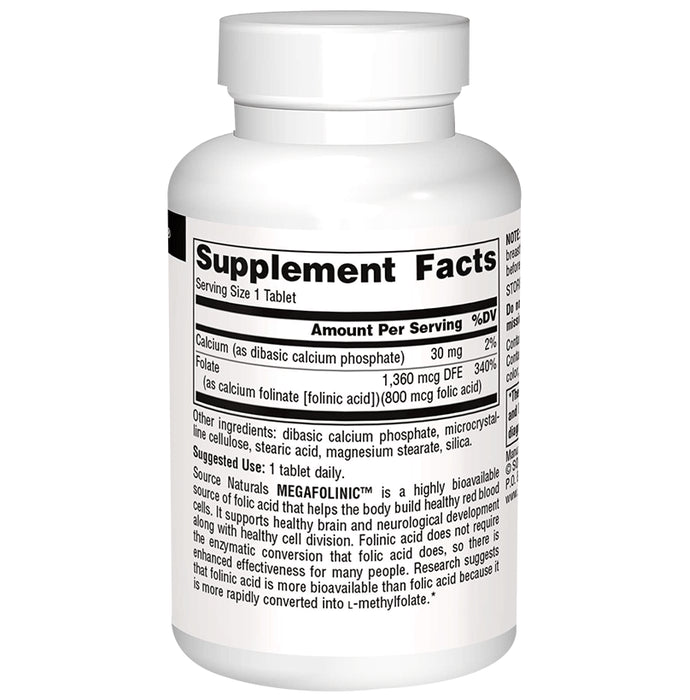 Source Naturals MegaFolinic Tablet