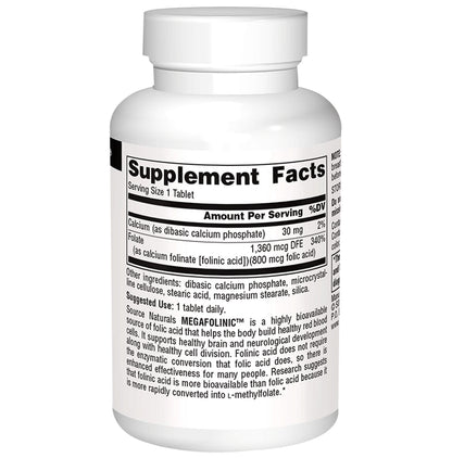 Source Naturals MegaFolinic Tablet