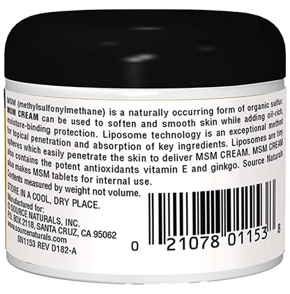 Source Naturals Msm Cream