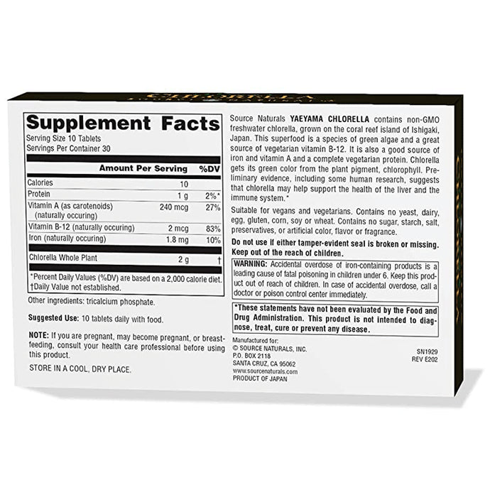 Source Naturals Yaeyama Chlorella 200mg Tablet
