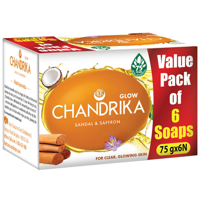 Chandrika Sandal & Saffron Glow Soap (75gm Each) - Classic Derma