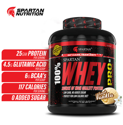Spartan Nutrition 100% Whey Protein Pro Powder French Vanilla