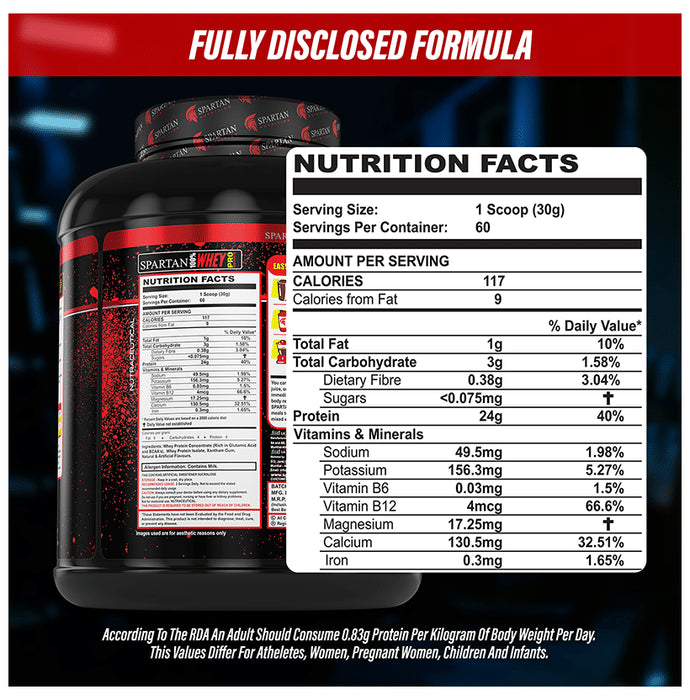 Spartan Nutrition 100% Whey Protein Pro Powder French Vanilla