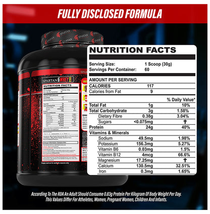 Spartan Nutrition 100% Whey Protein Pro Powder French Vanilla