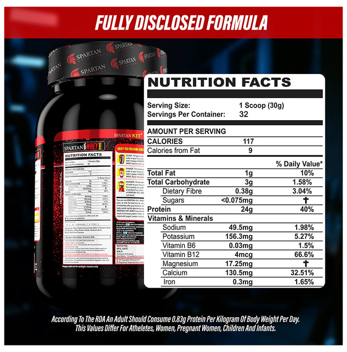 Spartan Nutrition 100% Whey Protein Pro Powder Mango