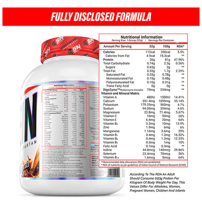 Spartan Nutrition Enhanced Performance Protein Powder Rich Chocolate