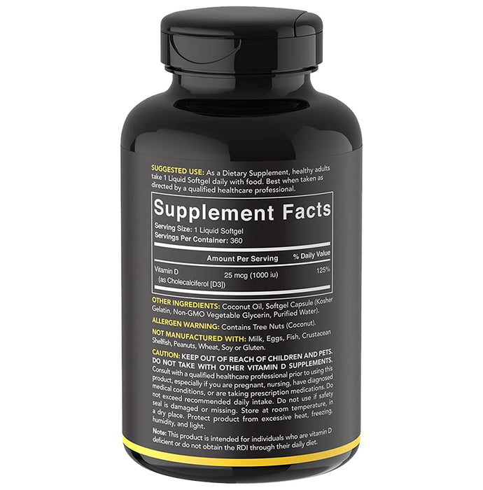 Sports Research Vitamin D3 with Coconut Oil 25mcg Softgel