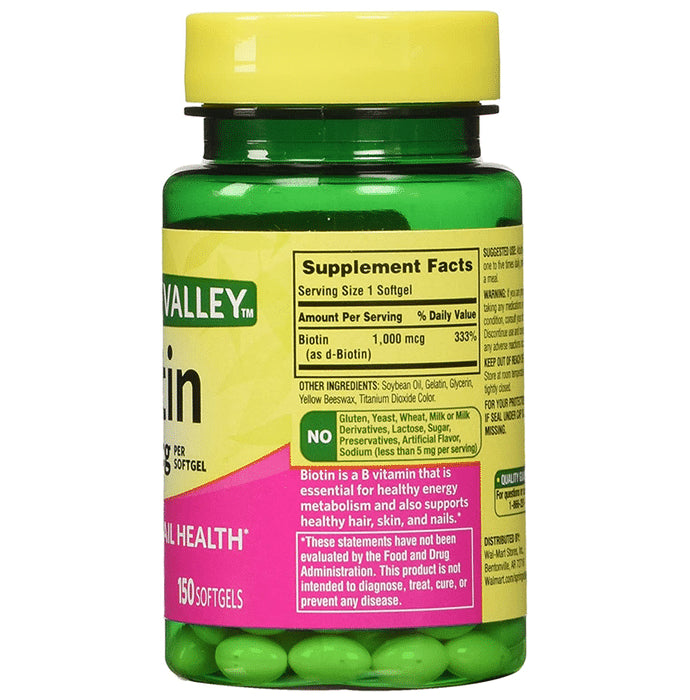 Spring Valley Biotin 1000mcg Softgel
