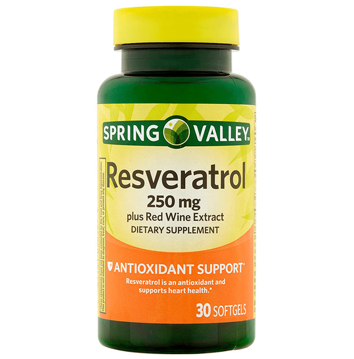 Spring Valley Resveratrol 250mg Plus Red Wine Extract Softgel - Classic Derma