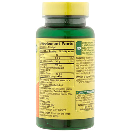 Spring Valley Resveratrol 250mg Plus Red Wine Extract Softgel