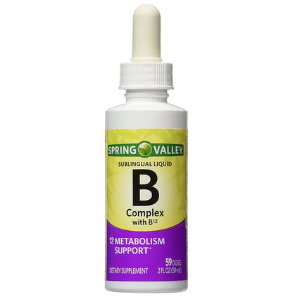 Spring Valley Sublingual Liquid B Complex with B12 - Classic Derma
