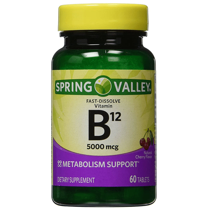 Spring Valley Vitamin B12 5000mcg Tablet Natural Cherry - Classic Derma