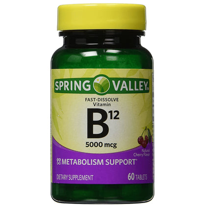 Spring Valley Vitamin B12 5000mcg Tablet Natural Cherry - Classic Derma