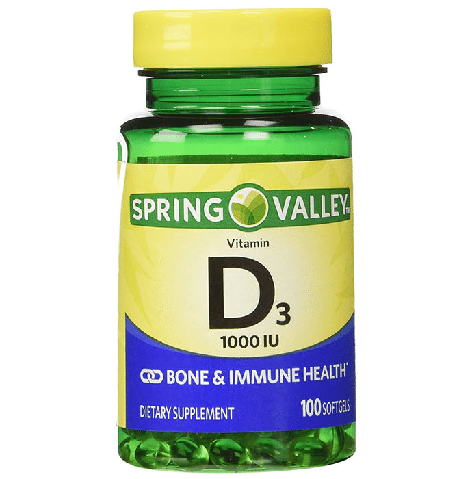Spring Valley Vitamin D3 1000IU Softgel - Classic Derma