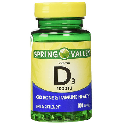 Spring Valley Vitamin D3 1000IU Softgel - Classic Derma