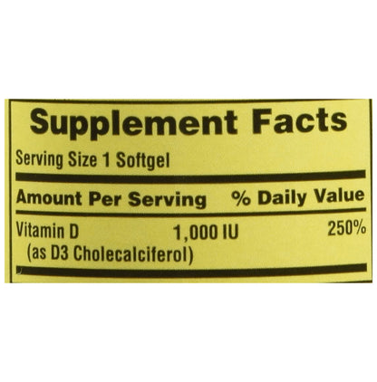 Spring Valley Vitamin D3 1000IU Softgel