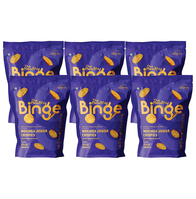 The Healthy Binge Moringa Jowar Crispies Baked Healthy Snack (40gm Each) Indian Masala - Classic Derma