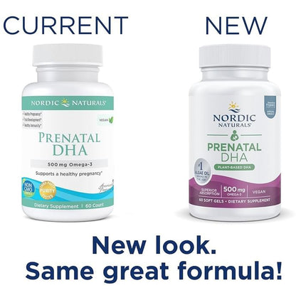 Nordic Naturals Prenatal DHA Plant Based DHA 500mg Soft Gels