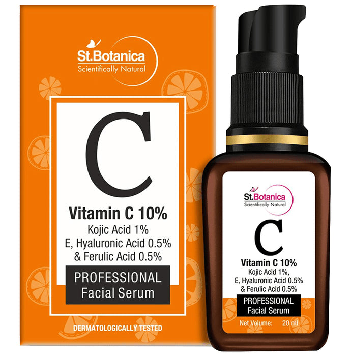 St.Botanica Vitamin C 10% + Kojic Acid 1% + E, Hyaluronic Acid 0.5% & Ferulic Acid 0.5% Professional Facial Serum - Classic Derma