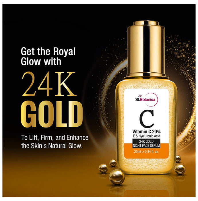 St.Botanica Vitamin C 20%, E & Hyaluronic Acid 24k Gold Night Face Serum