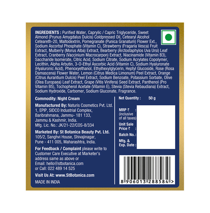 St.Botanica Vitamin C, E & Hyaluronic Acid Brightening Night Cream