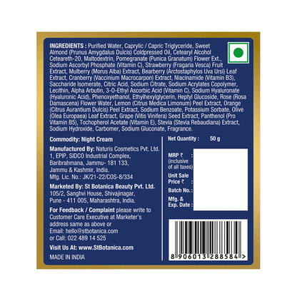 St.Botanica Vitamin C, E & Hyaluronic Acid Brightening Night Cream