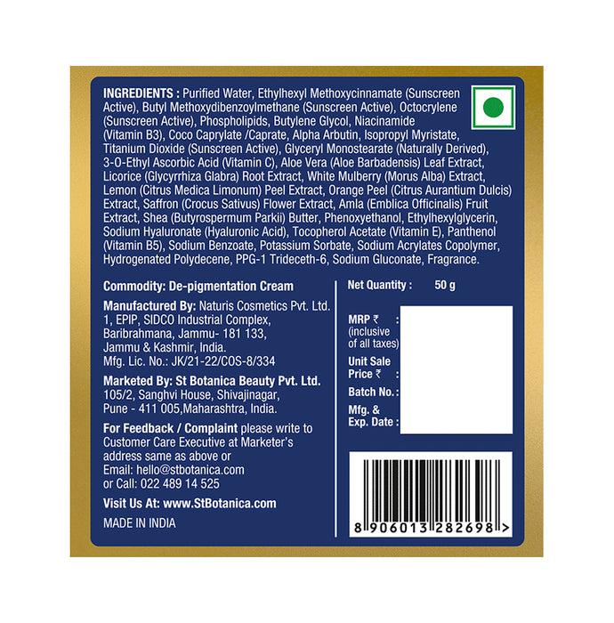 St.Botanica Vitamin C, E & Hyaluronic Acid De-Pigmentation Cream