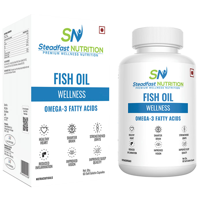 Steadfast Nutrition Fish Oil Wellness Omega 3 Fatty Acids Soft Gelatin Capsule - Classic Derma