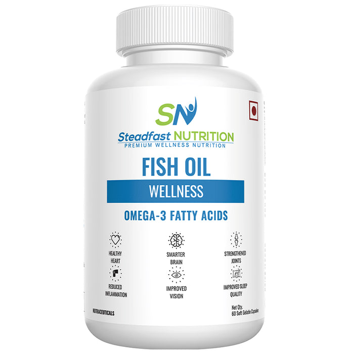 Steadfast Nutrition Fish Oil Wellness Omega 3 Fatty Acids Soft Gelatin Capsule