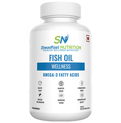 Steadfast Nutrition Fish Oil Wellness Omega 3 Fatty Acids Soft Gelatin Capsule