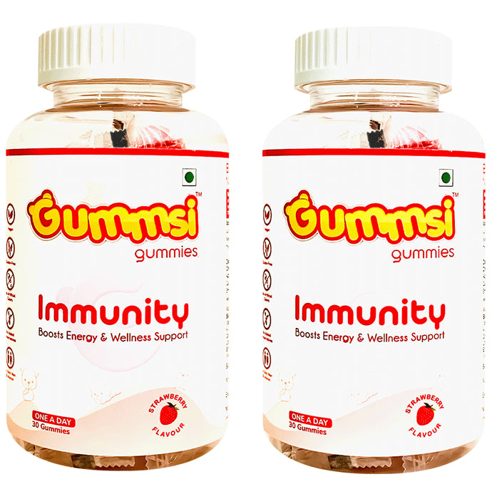 Gummsi Combo Pack of Immunity Strawberry Gummies (30 Each) - Classic Derma
