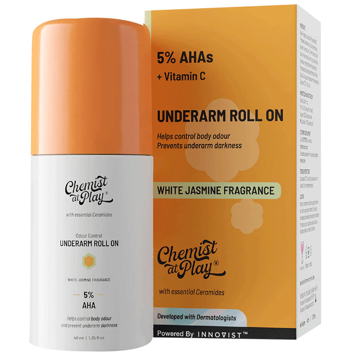 Chemist At Play Odour Control Underarm Roll On White Jasmine - Classic Derma